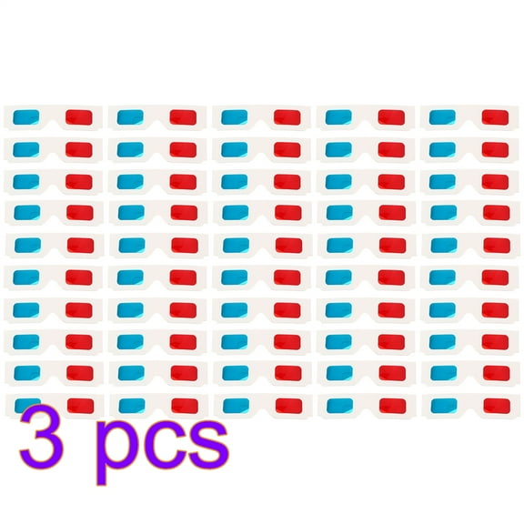 PartyKindom 3D Cardboard Glasses Anaglyph Movies Assorted Colors No Harm to Skin