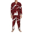 thumbnail image 3 of Daiia Christmas Tree Buffalo Plaid for Men's Long-Sleeved Pajama Set – Soft & Comfortable Sleepwear Button-Up Pajamas Cozy Lounge Wear-Medium, 3 of 7