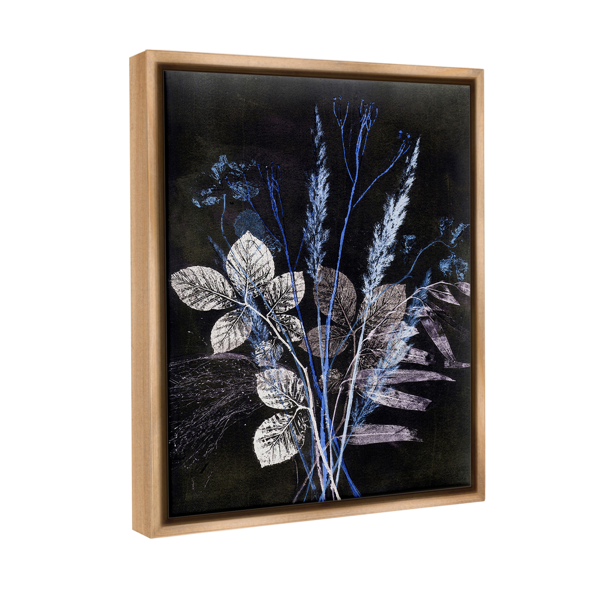 Stupell Industries Forest Botanical Impressions Botanical & Floral Painting Brown Floater Framed Canvas Art Print Wall Art, 17 x 21