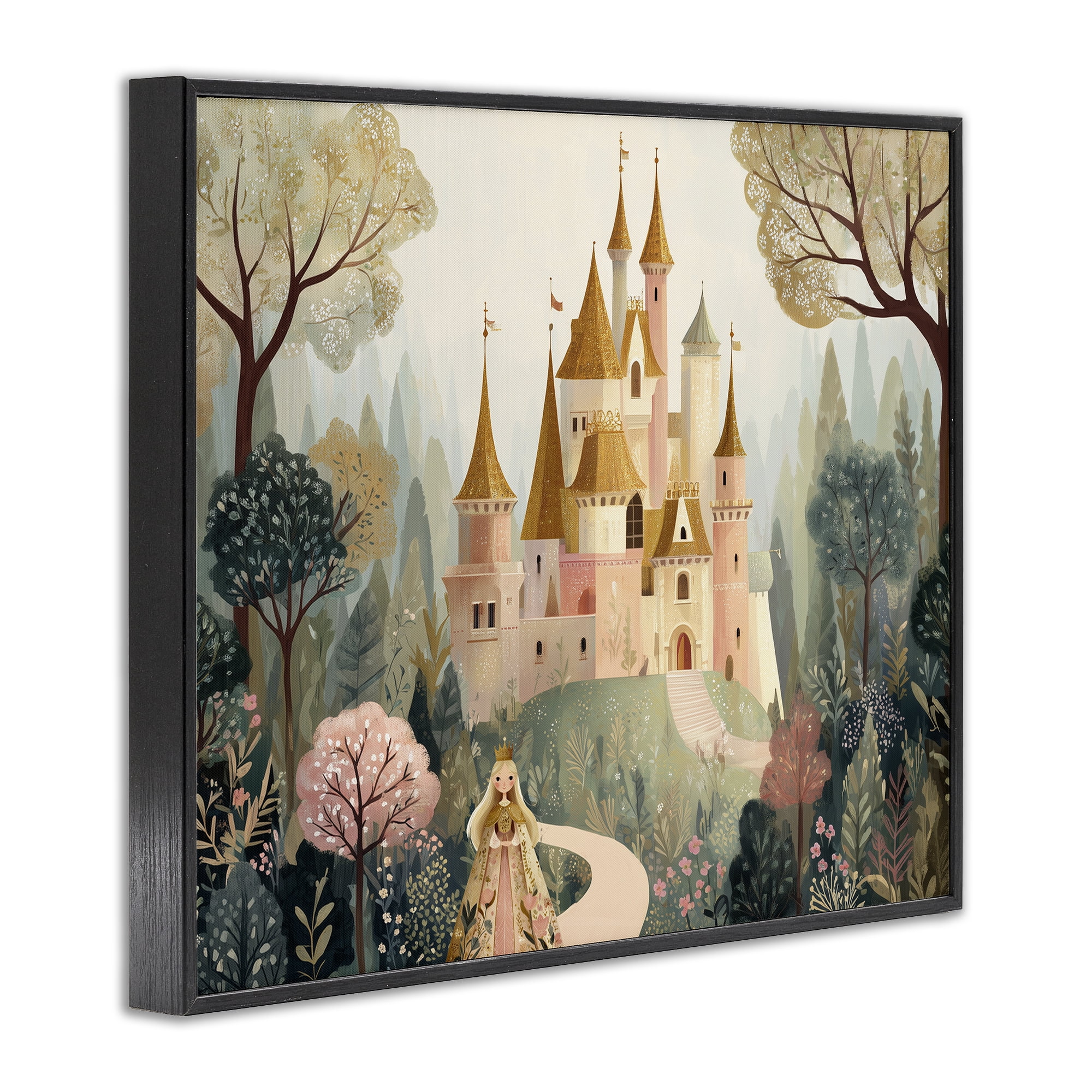 Stupell Industries Whimsical Castle Path Black Framed Giclee Art, design by Christine Simpson Art