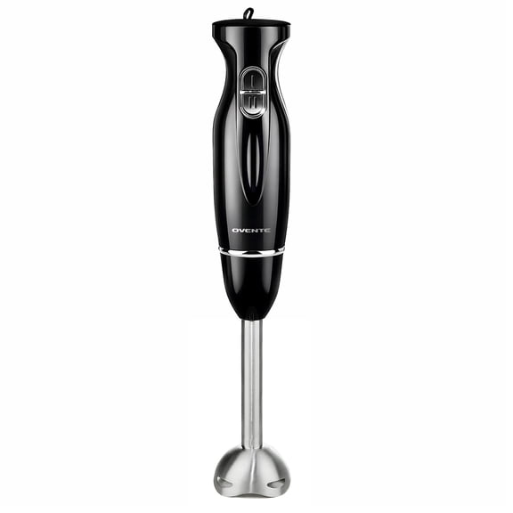 OVENTE Electric Corded Hand Blender, 300W with 2 Mixing Speeds Black HS560B | Handheld Immersion Stick Mixer with Stainless Steel Blades for Smoothies, Purees & Baby Food