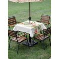 thumbnail image 4 of Outdoor Tablecloth with Umbrella Hole for Patio/Picnic/Party/Camping, Tropical Botanical Waterproof Table Cloth Square Cover Washable, Pastoral Farmhouse Leaves Floral (54"x 54"), 4 of 9