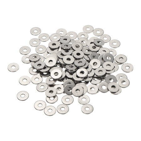 Uxcell Flat Washers 304 Stainless Steel Hardware Assorted Washer Fit for Bolts Screws 0.39 x 0.12 x 0.04 inch 300 Pcs
