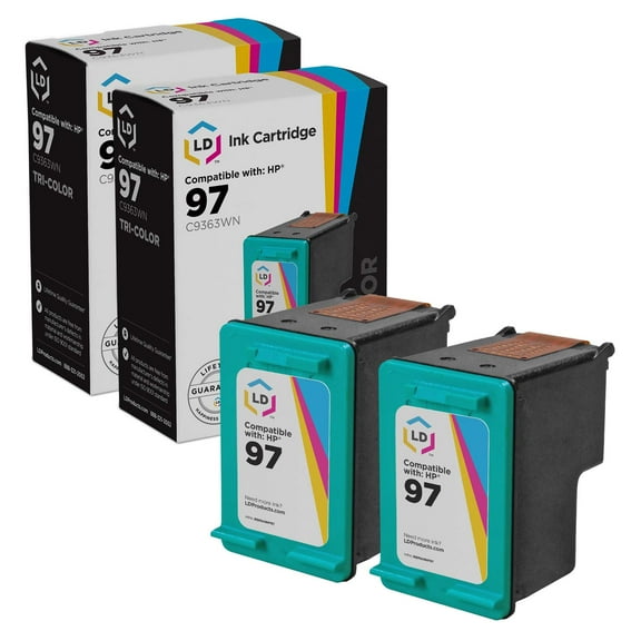 LD Products Ink Cartridge Compatible Replacement for HP 97 (TriColor, 2-Pack)
