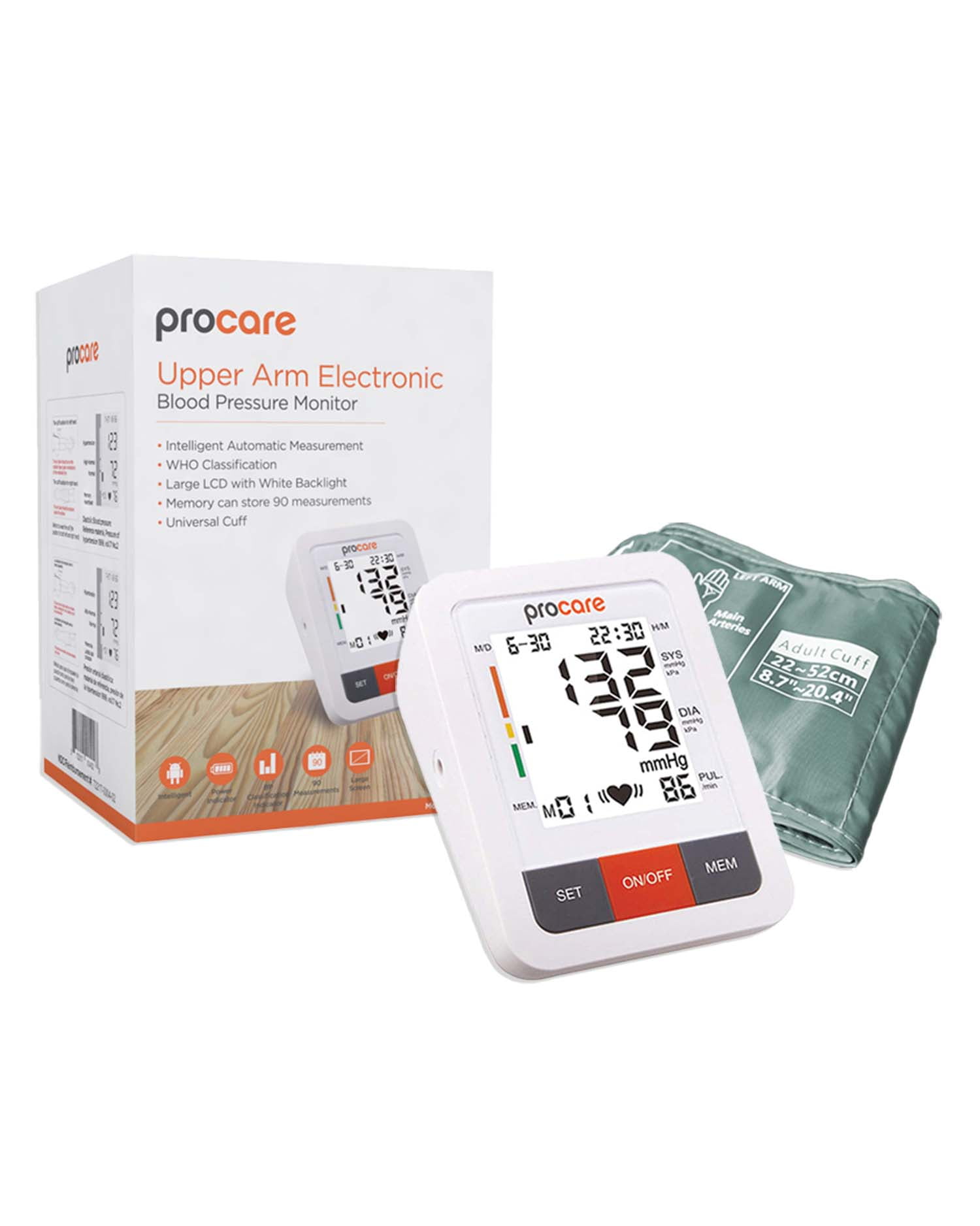 Procare Upper Arm Blood Pressure Monitor with Extra Large (XL) Cuff