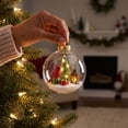 thumbnail image 6 of Clear Glass Christmas Ornament Ball with Cardinal Bird, Mini Christmas Tree Scene Inside, Gold Crown Hanging Tree Decoration, 3.2x3.2 Inch, 1 Count, 6 of 7