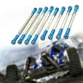 thumbnail image 6 of Almencla 8 Pieces Chassis Linkage RC Chassis Link Rod Replacement RC Model Vehicle Parts for MN128 1/12 Scale Crawler Model Accessory Blue, 6 of 8