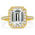 thumbnail image 2 of 3ct Emerald Cut Moissanite Engagement Rings D Color VVS1 Clarity Womens Diamond Rings S925 Sterling Silver Moissanite Rings for Women with Certificate, 2 of 9