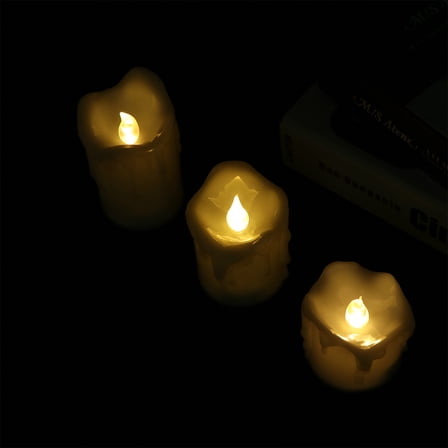 UPKOCH 3PCS Rechargeable Flameless Candles White Candle Shape for Decoration Light on  Festivals