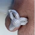 thumbnail image 6 of Mens Real Solid 925 Sterling Silver Goat Head Ring Blinged Out Hip Hop Jewelry Iced Micro Pave Size 11, 6 of 10
