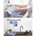 thumbnail image 5 of Blue Ombre Striped Daisy Kitchen Dish Towels for Drying Dishes Set of 4, Vintage Flowers Abstract Art Waffle Weave Microfiber Hand Tea Bathroom Towels Quick Dry & Absorbent Towel 12x12, 5 of 7