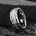 thumbnail image 6 of 8mm Wide Tungsten Steel with a Circle of Diamonds Combination Ring Men's Ring, 6 of 7