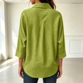 thumbnail image 4 of Button Down Shirt Collared 3/4 Sleeve Flowy Business Casual Shirts Dressy Work Travel Blouses, 4 of 5