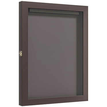 GeeHome 28" x 35" UV-Resistant Sports Jersey Frame Display Case, Brown