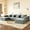 Gray, variant on U Shaped Corduroy Living Room - Exceptional Comfort, Chic Design U-shaped Furniture Comfortable, Seating