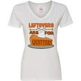 thumbnail image 3 of Inktastic Leftovers are for Quitters with Pumpkin Pie Women's V-Neck T-Shirt, 3 of 5
