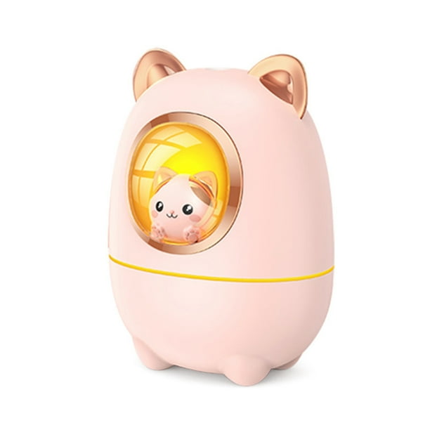Humidificador de aire Injueey gato de dibujos animados difusor de aceite esencial con luz nocturna