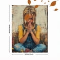 thumbnail image 3 of Qisvanset 12x16 Inch 2D Flat Framed Canvas Art, Jesus Classic Portrait Religious Faith Home Wall Art Baptism Gift Decor, 3 of 5
