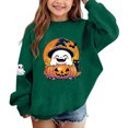 thumbnail image 5 of Qingpeng Boys Girls Happy Ghost Witch Hat Print Sweatshirt Crewneck Long Sleeve Pullover Top with Sleeve Ghost, 5 of 8