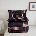 thumbnail image 5 of Gaming Bedding Twin Size Abstract Gradient Checkered Comforter Set Twin, Video Game Gamepad Duvet Insert Geometric Ombre Plaid Quilt Comforter, Black and Pink Bedding Comforters & Sets, 5 of 7