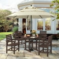 thumbnail image 5 of DYCANPO 35'' Outdoor Dining Table with Umbrella Hole, HDPS Square Patio Table, Dark Brown, 5 of 7