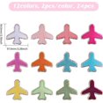 thumbnail image 2 of 2Sets Polyester Iron on/Sew On Patches Slef-Adhesive Cloth Appliques Airplane Mixed Color 54.5x57.5x3.5mm 12pcs/set, 2 of 8