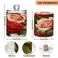 thumbnail image 3 of Ryvnso 2 Pack Qtip Holder Organizer Luxury Roses Flower Bathroom Cotton Swabs Cans Storage Canister, 3 of 7