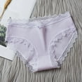 thumbnail image 2 of AWZXDE Culottes pour Femmes, Logo à Lettres Personnalisé, Taille Basse, Tanga Rayé, Bikini String Invisible, Quotidien, Violet, m, 2 of 3