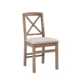 thumbnail image 4 of Linon Ervin Three Piece Drop Leaf Upholstered Small Dining Set in Gray Wash Wood, 4 of 18