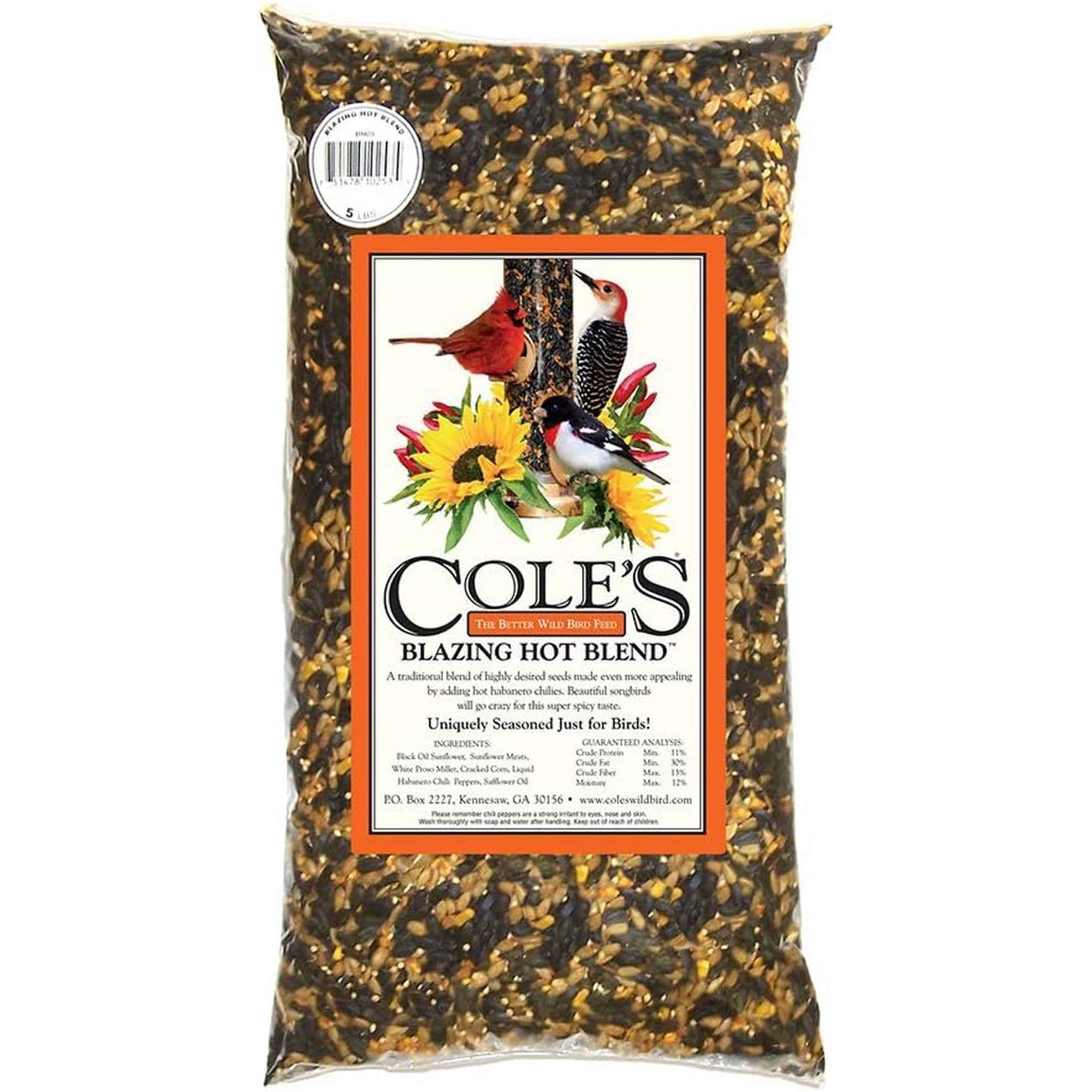 Cole's BH05 Wild Bird Food, Blazing Hot Blend, 5-Lbs. - Quantity 1
