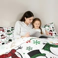 thumbnail image 4 of Manfei Cute Snowman Bedding Comforter Set 7 Pieces for Kids Boys Girls, Winter Snowflakes King Bedding Sets, Merry Xmas Christmas Bed Sheets, Luxury Bedroom Decor, 4 of 7