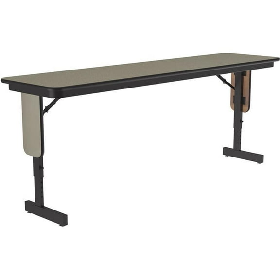 Adjustable Height 3/4" High Pressure Folding Seminar Table in Natural Sand