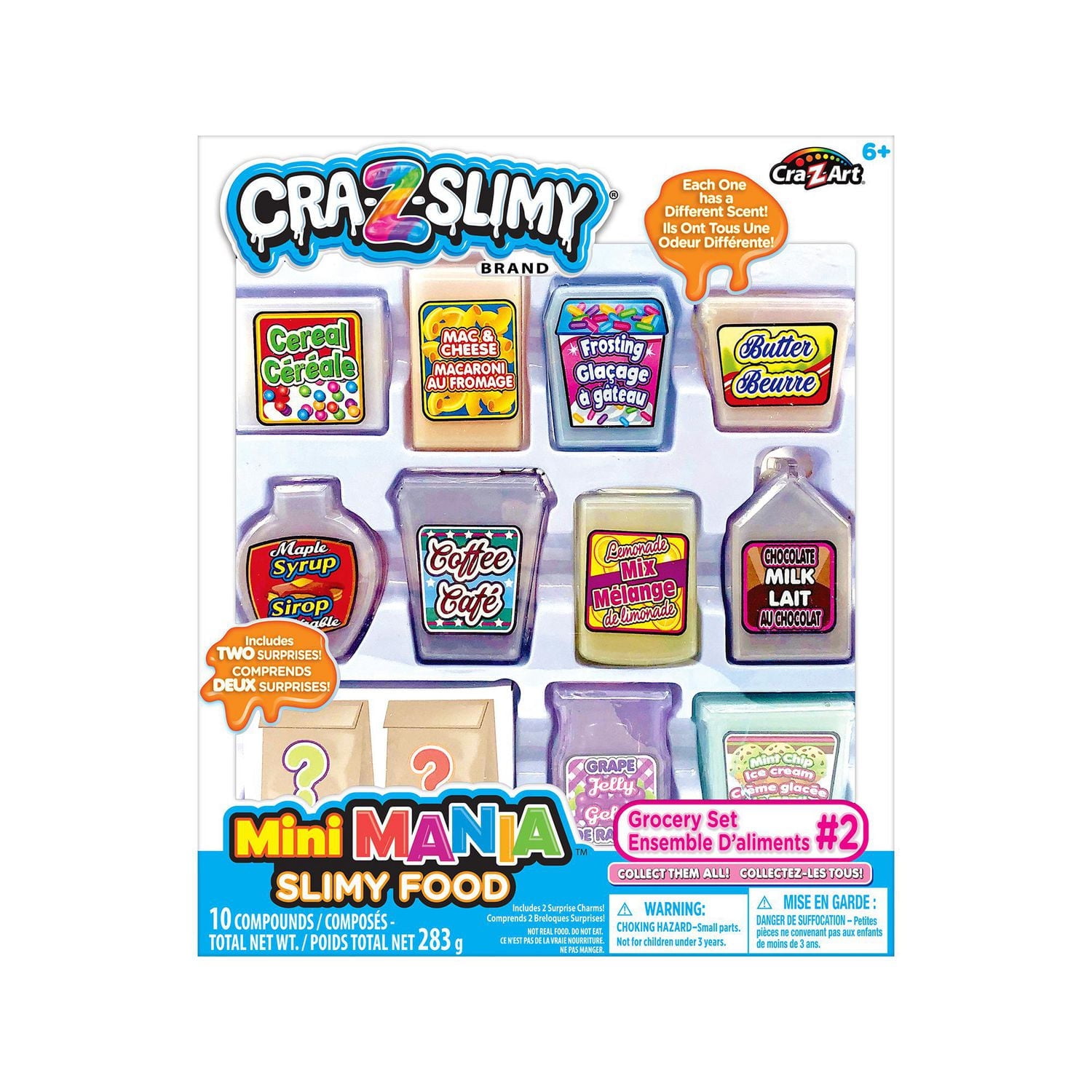 Cra-Z-Art Cra-Z-Slimy Mini Mania Slimy Food Grocery Set 2, Scented