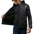 thumbnail image 6 of X RAY Jeans Mens Moto Jacket with Hood and Faux Shearling Lining, Black, S, 6 of 8