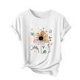 thumbnail image 2 of Mgmyaa T Shirts for Women Summer Short Sleeve Crewneck Casual Cute Graphic Tees Tops Basic Tshirt, 2 of 4