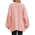 thumbnail image 4 of Long Sleeve Solid Women Lantern Loose Knit Oversize Sweater Cardigan, 4 of 6