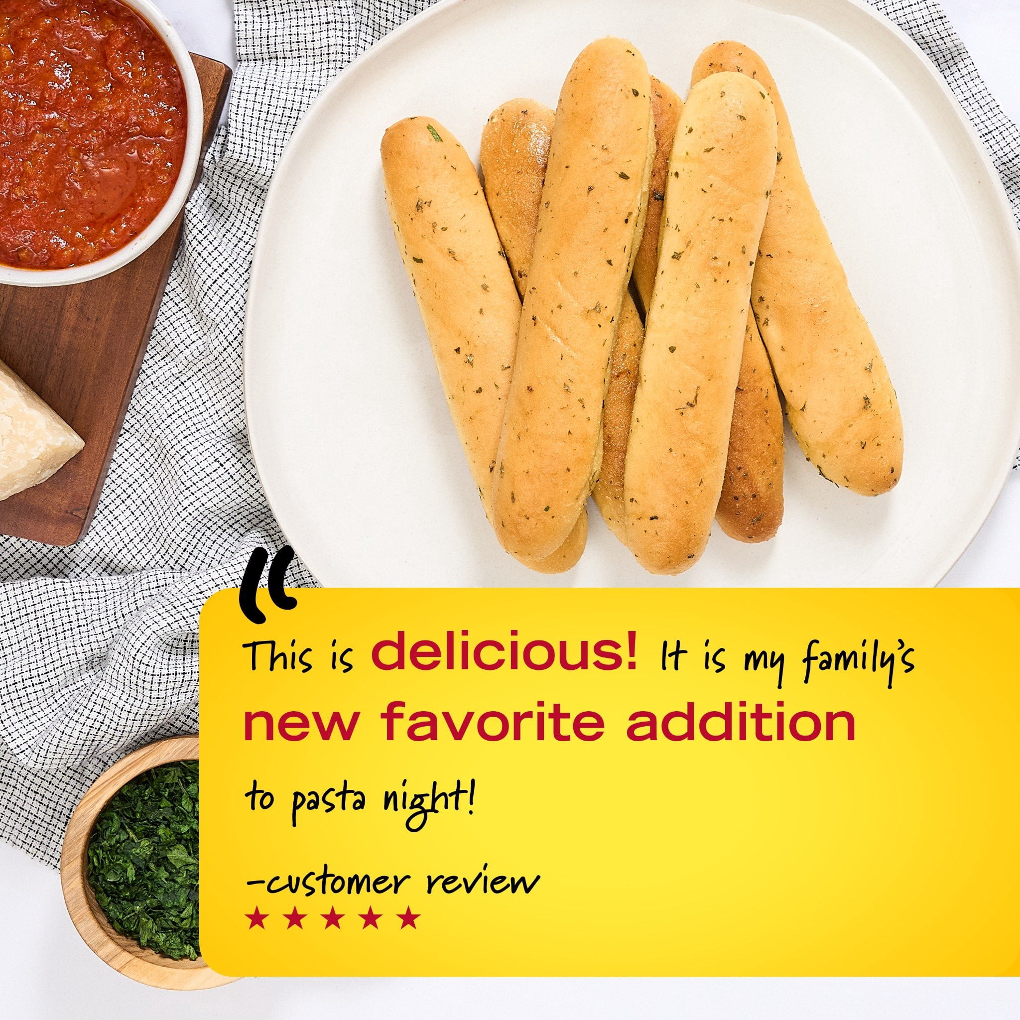 New York Bakery Real Garlic Breadsticks, 10.5 oz (6 Count), Frozen