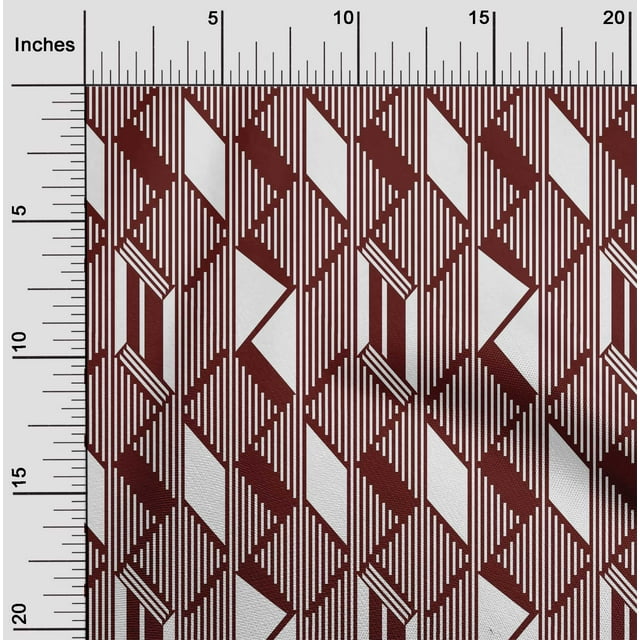 oneOone Viscose Chiffon Fabric Parallelogram & Triangle Geometric Fabric Prints By Yard 42 Inch Wide