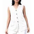 thumbnail image 3 of Womens Sleeveless Sweater Vest Button White XL, 3 of 10