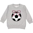 thumbnail image 2 of Inktastic Girls Soccer Ball Coquette Bow Toddler Sweatshirt, 2 of 4