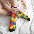 thumbnail image 7 of Women's Men's Autism Awareness Puzzle Flag Colorful Novelty Pattern Crew Athletic Socks, 7 of 7