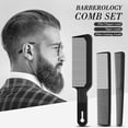 thumbnail image 2 of Juego de 3 peines de barbero para hombres, cortador de pelo cónico con parte superior plana, peine de barbería con parte superior plana, peine de fibra resistente al calor, 2 of 5