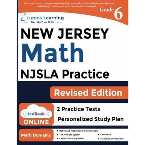 Pre-Owned New Jersey Student Learning Assessments (NJSLA) Test Practice: 6th Grade Math Practice Workbook and Full-length Online Assessments: New Jersey Test S... (Paperback) 1689665416 9781689665414