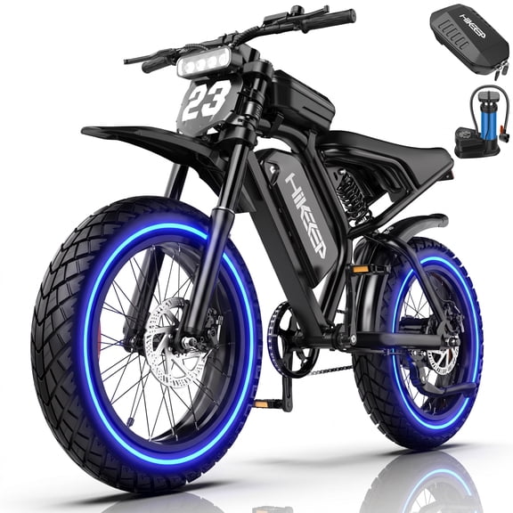 Electric Mountain Bike for Adults, 20" Fat Tire, 48V 17.5Ah Battery, 750 1500W Peak Motor, 32MPH, UL2849 Certified Off-Road E-Bike, Black