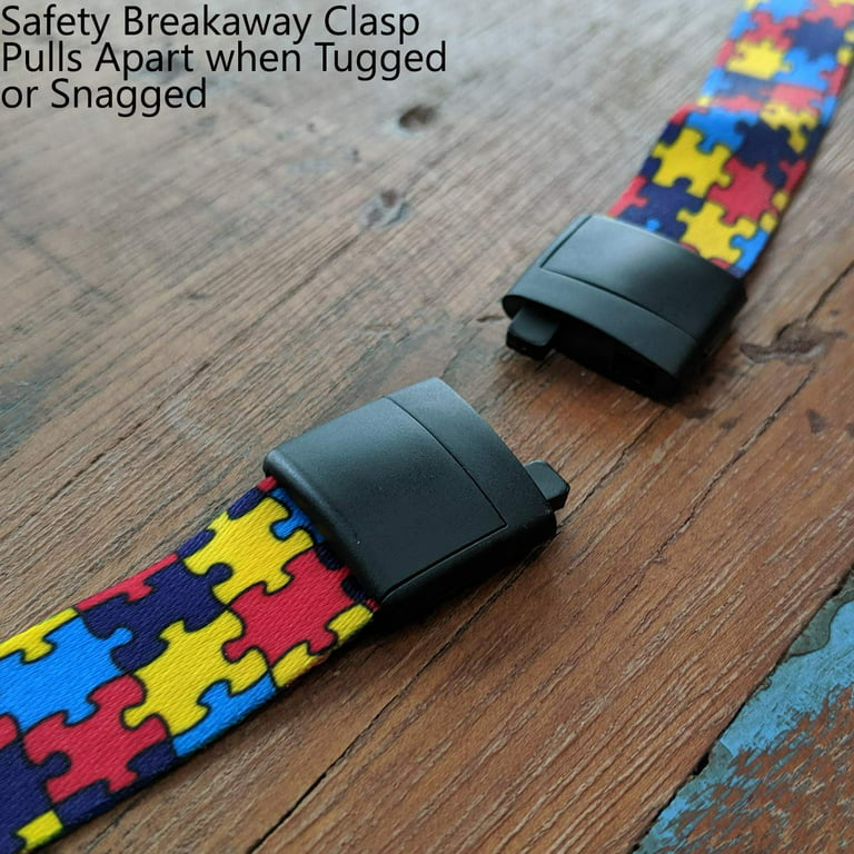  Autism Puzzle Pieces Badge Holder Lanyard Card ID