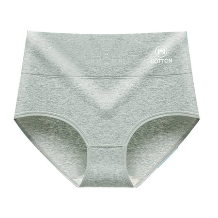 vigerkar High Waisted Underwear For Women Full Coverage Soft Tummy Control Shaping Panty Seamless Panties Grey  XXL