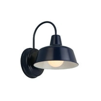 Mason Barn Light Indoor/Outdoor Wall Mount Modern Industrial Farmhouse Design House Wall Light for Patio, Garage, Bathroom, Office, Kitchen, 8-Inch, Navy Blue, WM457933