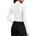 thumbnail image 4 of BTFBM Mock Tops for Women Fitted Long Sleeve Shirts Fall Fashion Clothing Thermal Layering Undershirts Going Out Outfits, 4 of 9