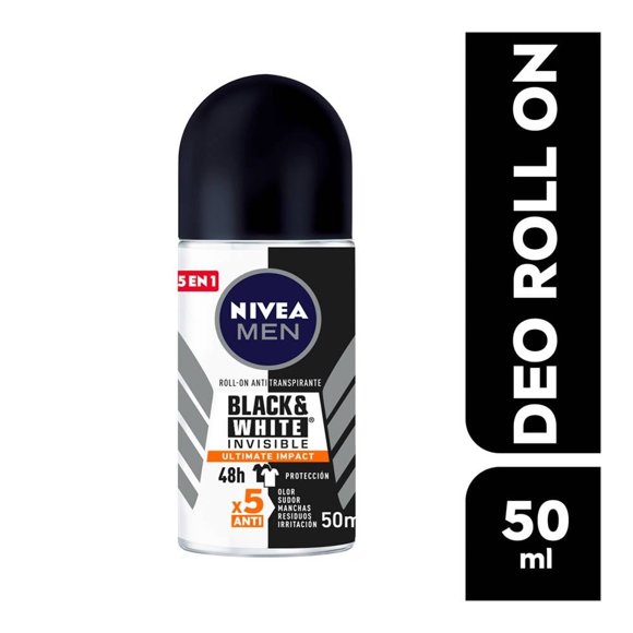 Antitranspirante NIVEA MEN Black & White invisible black & white ultimate roll on 50 ml