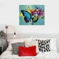 thumbnail image 5 of Acheng Colorful Butterfly Wall Art Abstract Butterfly Pictures Wall Decor Banksy Graffiti Butterfly Canvas Painting Modern Home Artwork for Bathroom Bedroom Living Room Office Framed 16x12in, 5 of 6